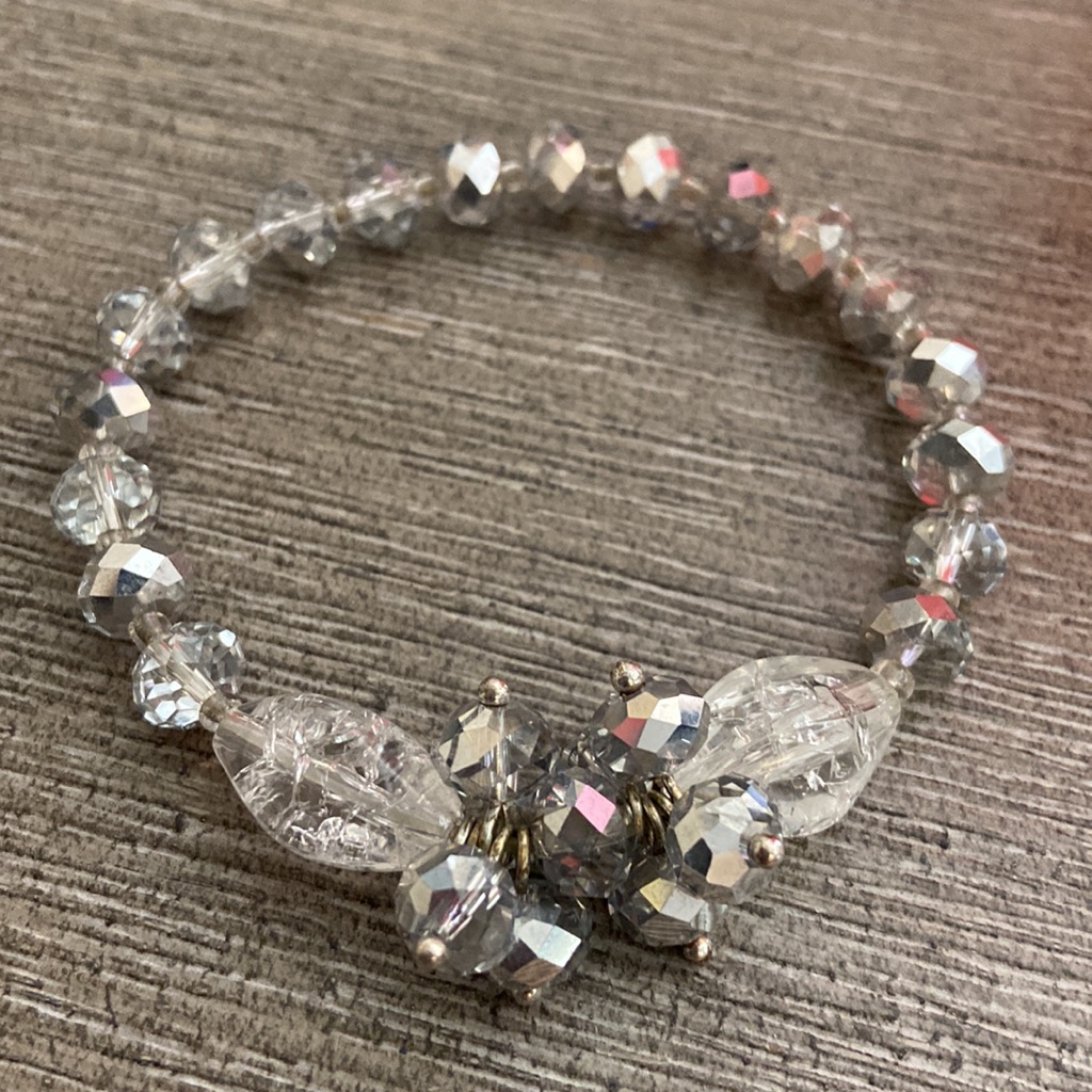 Crystal Beaded Stretch Bracelet Fits Up To Size 7 Inch Wrist